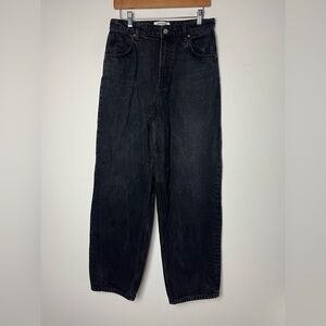 Reformation Jeans Noa Ultra High-Rise Barrel Jeans Denim in Vana Black Vintage